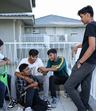Students playing