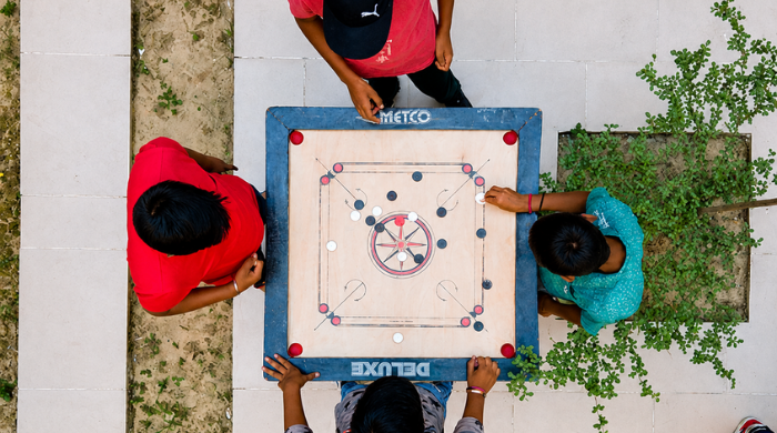 Students enjoying games